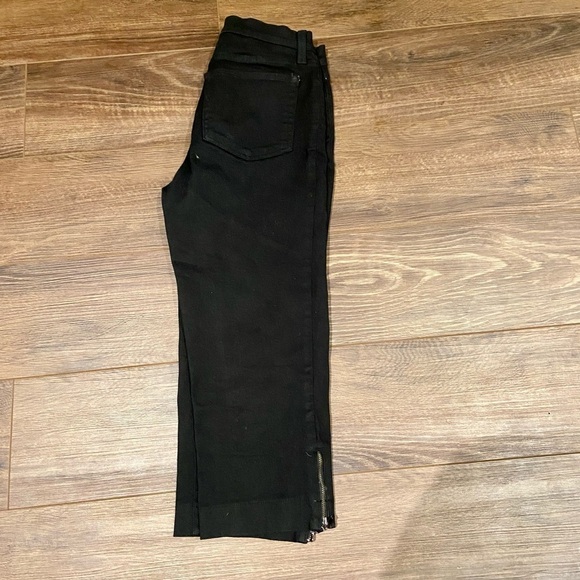 Nydj Black Jeans Cropped High Waisted Capri Zip 2 - Picture 3 of 6